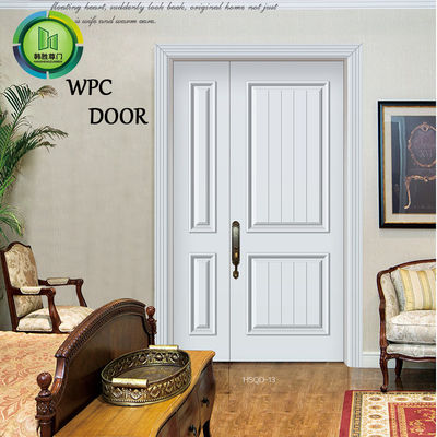 İyi bir fiyat. Kompozit WPC Modern Çifte Giriş Kapıları PVC Laminatlı Otel Kullanımı çevrimiçi